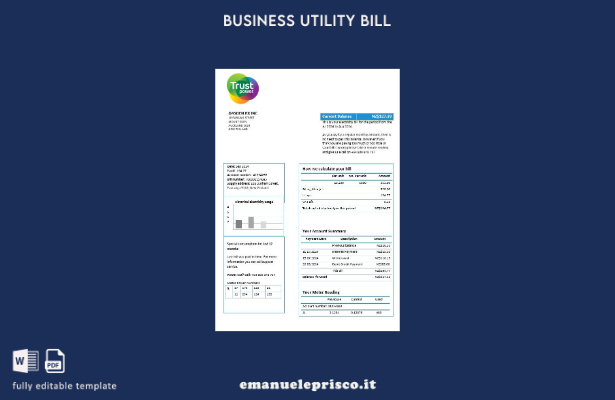 stile verificato Modello di bolletta delle utenze aziendali Trustpower della Nuo